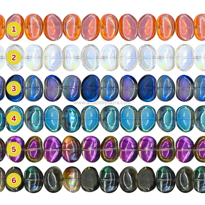 Stone Glass Beads | Size : 16mm | Qty : 1per line-50pcs approx