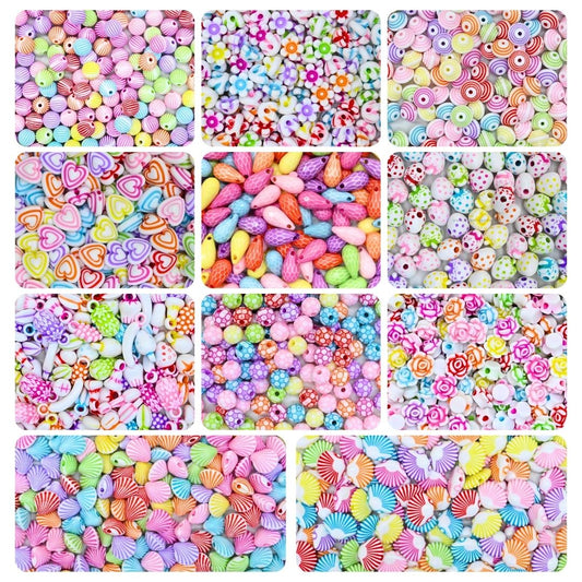 Plastic Beads Combo Pack | Qty : 20grms Each-11 Designs | BC04