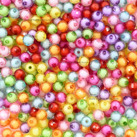 Multicolor Translucent Round Plastic Beads | PB16