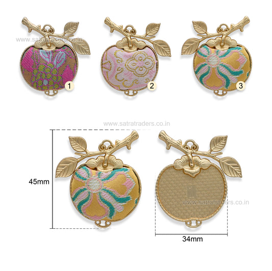 Vintage Fabric Apple Brooch/Pendant | Size : 45mm | Qty : 1pcs | CHE172