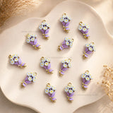 Daisy Flower Bouquet Charm Pendant | Size : 20mm | Qty : 1pcs | CHE183