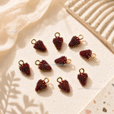 Strawberry Fruit Charm Pendant | Size : 15mm | Qty : 6pcs | CHE186