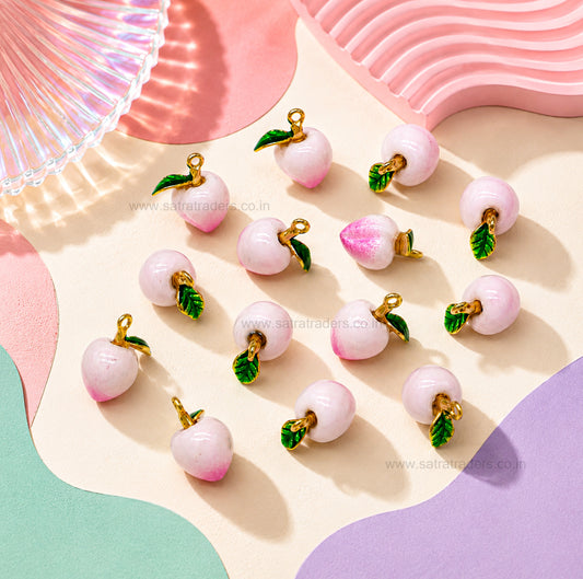 Peach Fruit Charm Pendant | Size : 16mm | Qty : 1pc | CHE197
