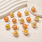 Orange Fruit Charm Pendant | Size : 13mm | Qty : 1pc | CHE196