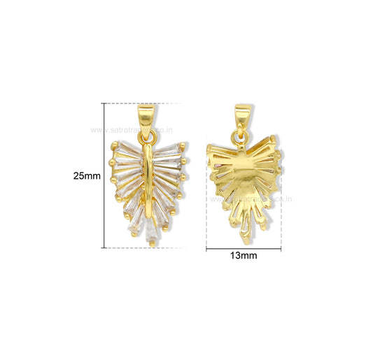 Wing shape Anti-Tarnish Charm | Size : 25mm | Qty : 1pc | CHL179