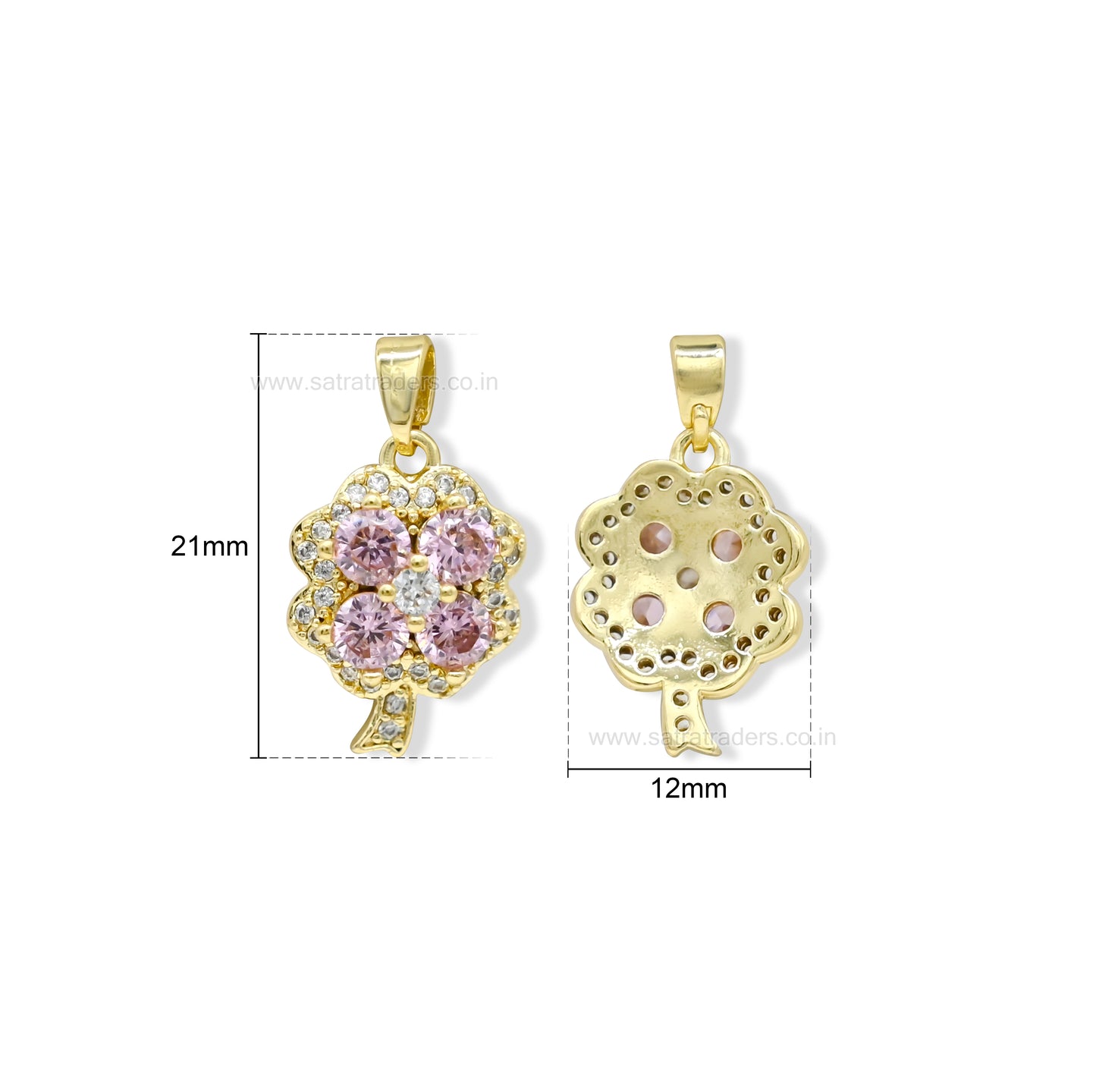 Four-Leaf Clover Anti-Tarnish Charm | Size : 21mm | Qty : 1pc |CHL184