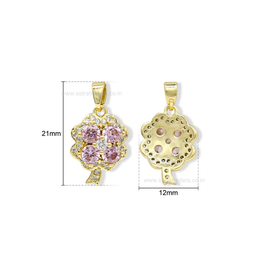 Four-Leaf Clover Anti-Tarnish Charm | Size : 21mm | Qty : 1pc | CHL184