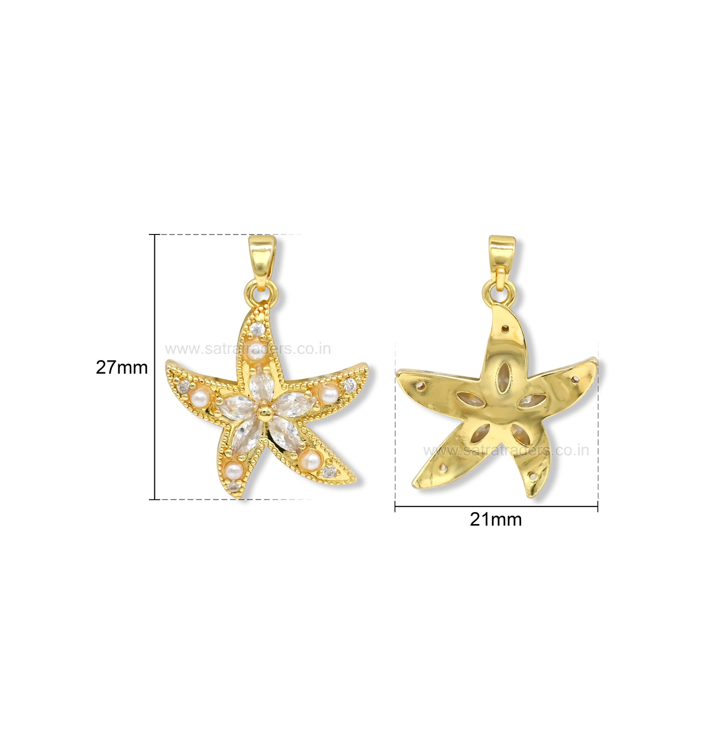 Starfish Anti-Tarnish Charm | Size : 27mm | Qty : 1pc | CHL186