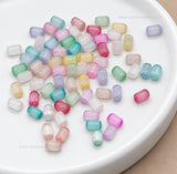Assorted Textured Barrel Glass Beads | Size : 6mm*4mm | GB107