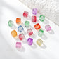 Assorted Crackle Glass Cube Beads | Size : 7mm | GB104