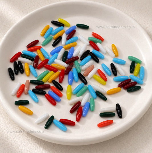 Assorted Capsule Spacer Glass Beads | Size : 12mm*4mm | GB102