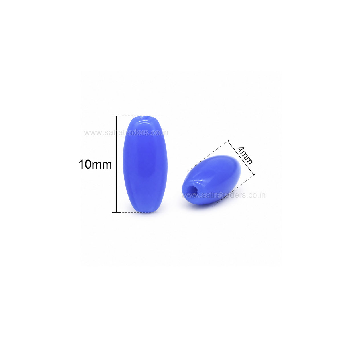 Assorted Oval Rice Glass Beads | Size : 10mm*4mm | GB101