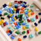 Assorted Cylindrical shape Glass Beads | Size : 7mm*4mm | GB99