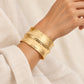 Double-Ridge Hammered Brass Kada | 1pc | K129