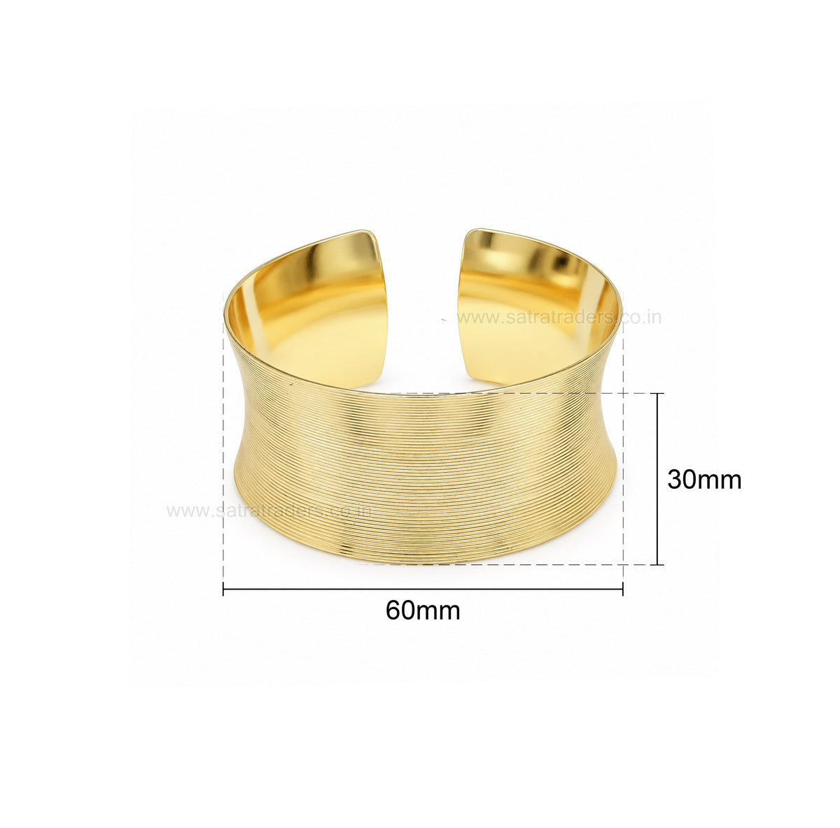 Ribbed Concave Brass Kada | 1pc | K132