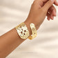 Abstract Cutout Hammered Wrap Brass Kada | 1pc | K134