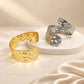 Abstract Cutout Hammered Wrap Brass Kada | 1pc | K134