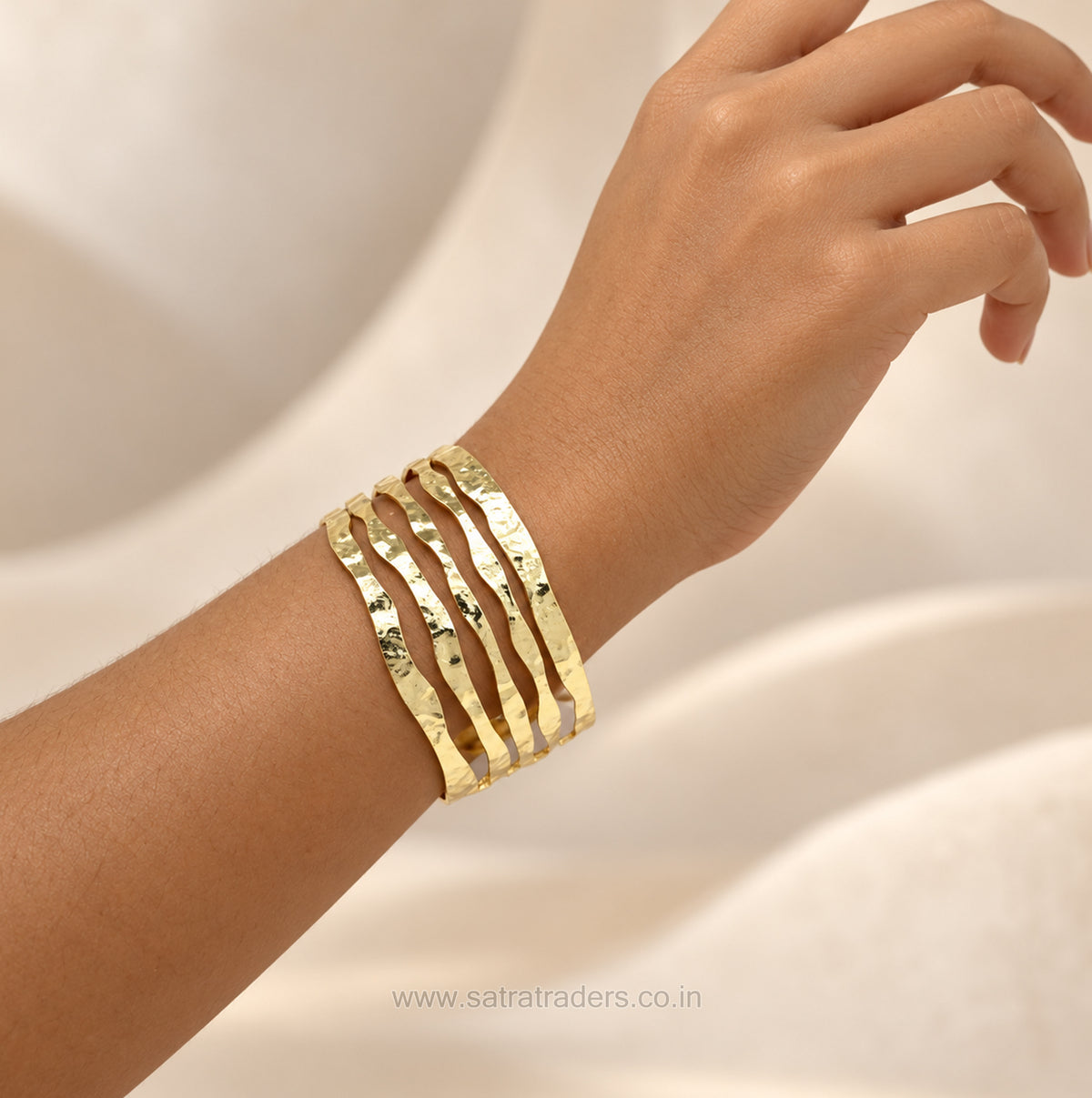 Multi-Band Hammered Brass Kada | 1pc | K135
