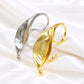 Brass Sculptural Leaf Two-Finger Ring | Size : 65m | Qty : 1pc | BC1019
