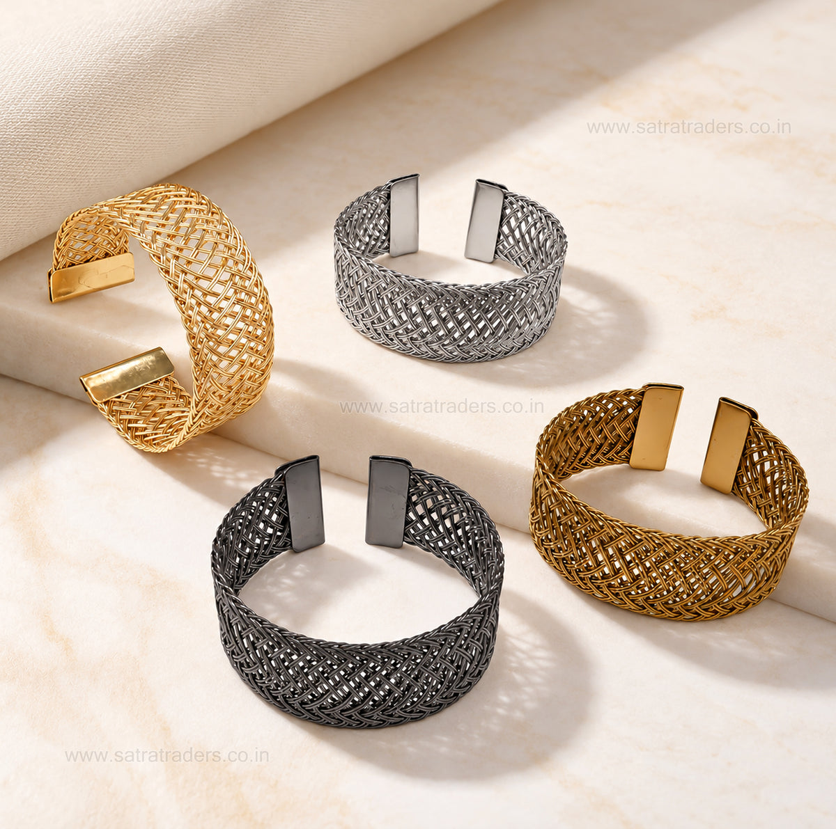 Mesh Woven Wire MS Iron Kada | 1pc | K102