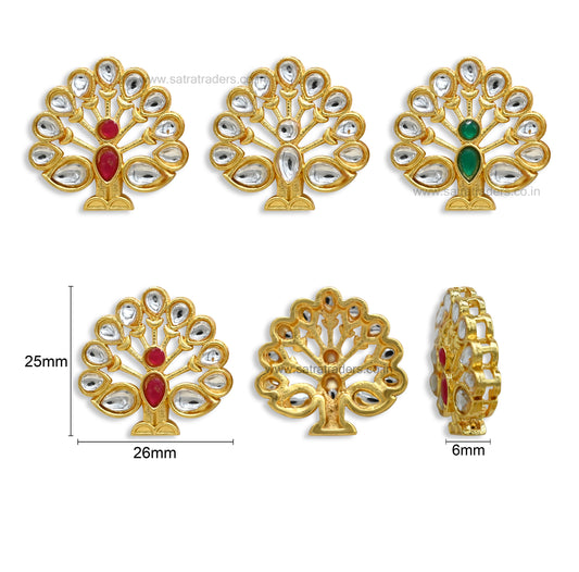 Meenakari Kundan Beads | Size : 25mm | Qty : 12pcs | MKB112