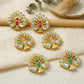 Meenakari Kundan Beads | Size : 25mm | Qty : 12pcs | MKB112