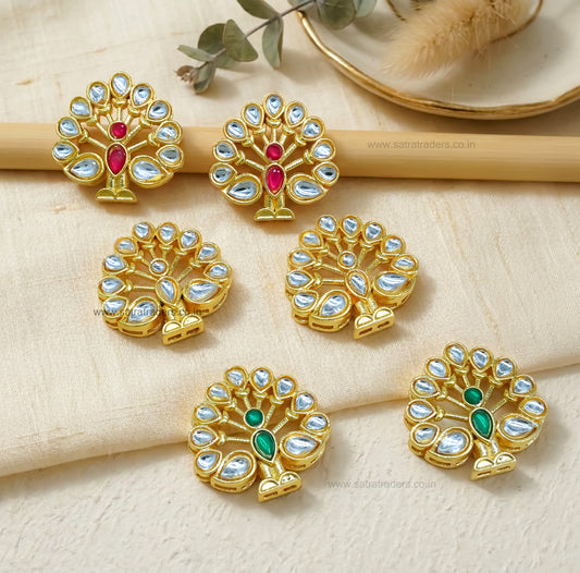 Meenakari Kundan Beads | Size : 25mm | Qty : 12pcs | MKB112