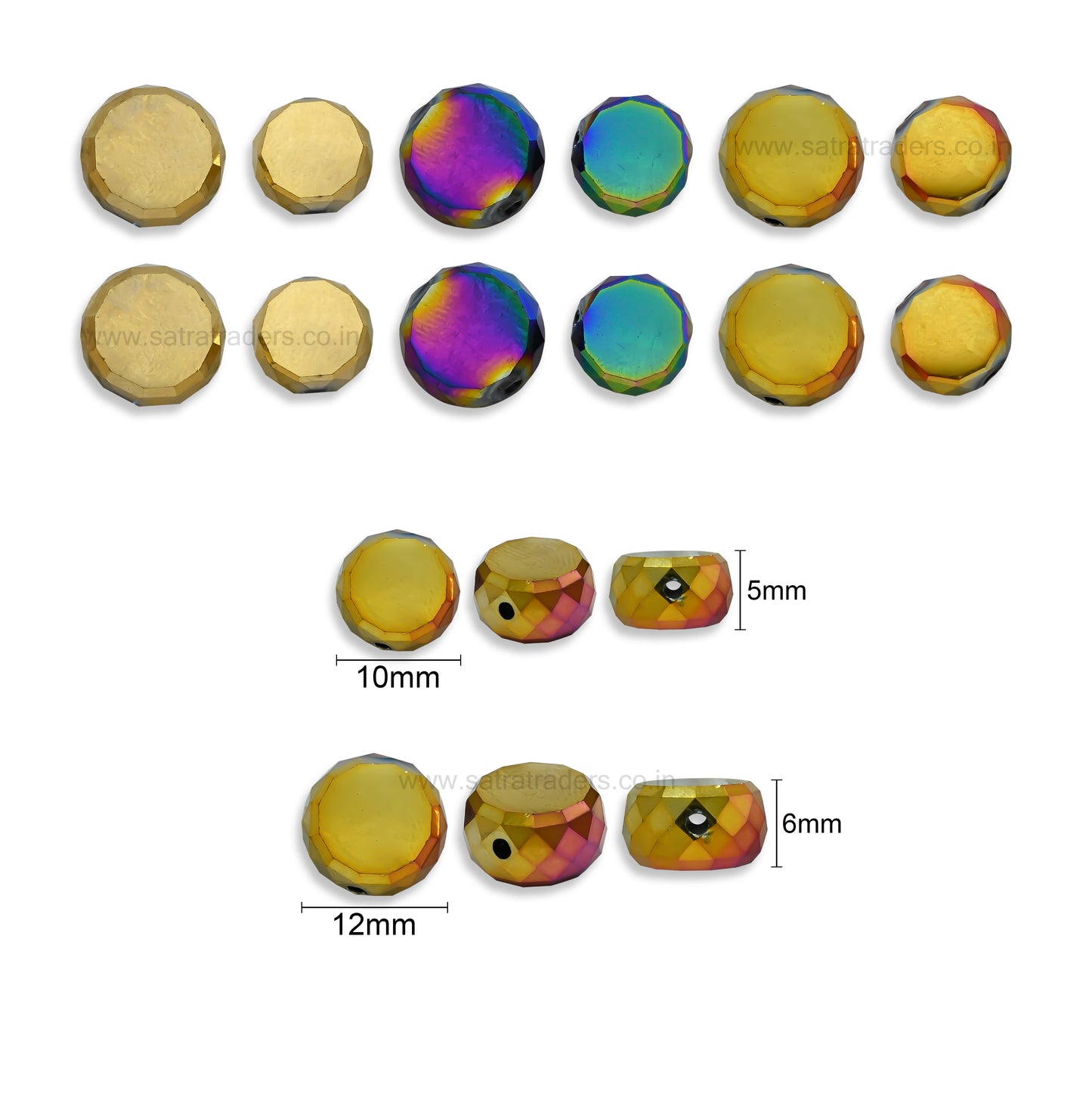 Round Elegant Glass Beads | Size : 10mm | Qty : 1 line-approx 39pcs | GB27