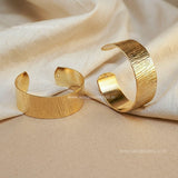 Elegant Textured Gold Finish Open Cuff Bracelet | Size : 57mm | Qty : 1pc | K108