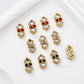 Gold Plated Square Crystal Spacer Beads | Size : 16mm | Qty : 12pcs | MKB113