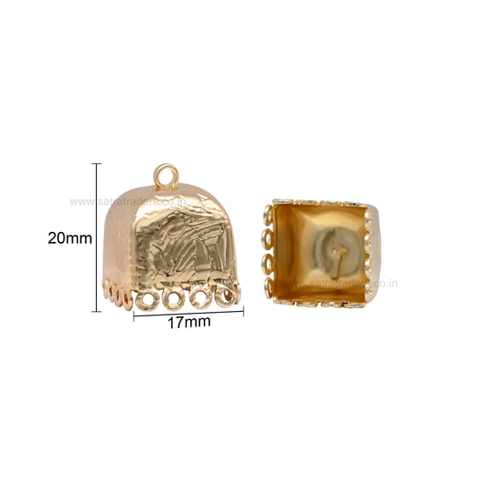 Square Floral Jhumki | Qty : 6pcs-3pair | EF90