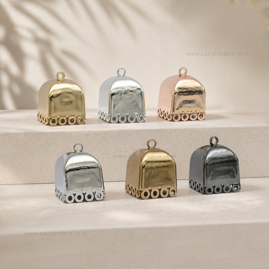 Square Plain Jhumki | Qty : 6pcs-3pair | EF88