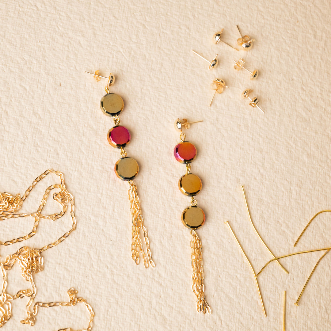 Round Elegant Glass Beads | Size - 10mm | 39pcs | GB49