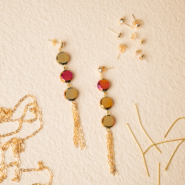 Round Elegant Glass Beads | Size - 10mm | 39pcs | GB49