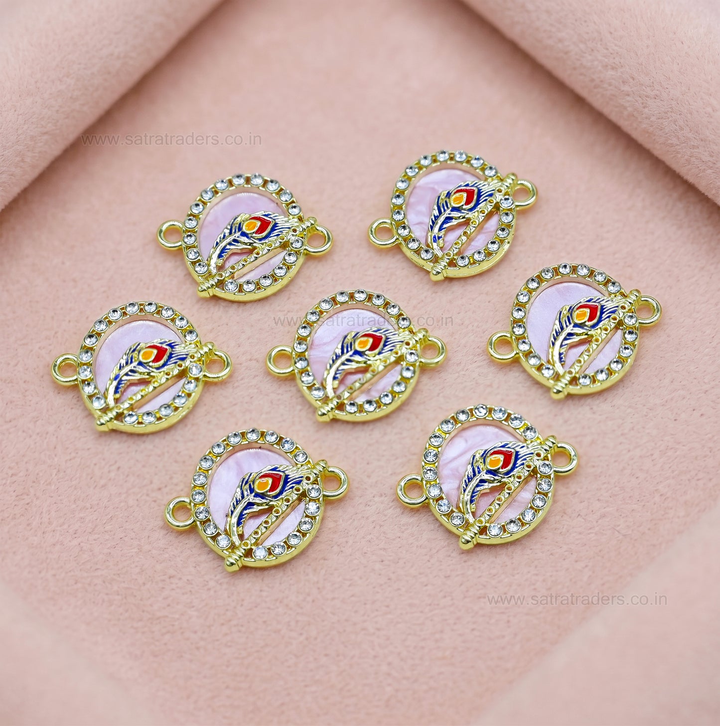 Peacock Feather Rakhi Connector Charm | Size : 20mm | Qty : 10pcs | CHE161