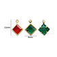 Square Shape Glass Beads with Brass Loop | Qty : 100pcs | Size : 9mm | GB82