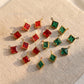 Square Shape Glass Beads with Brass Loop | Qty : 100pcs | Size : 9mm | GB82