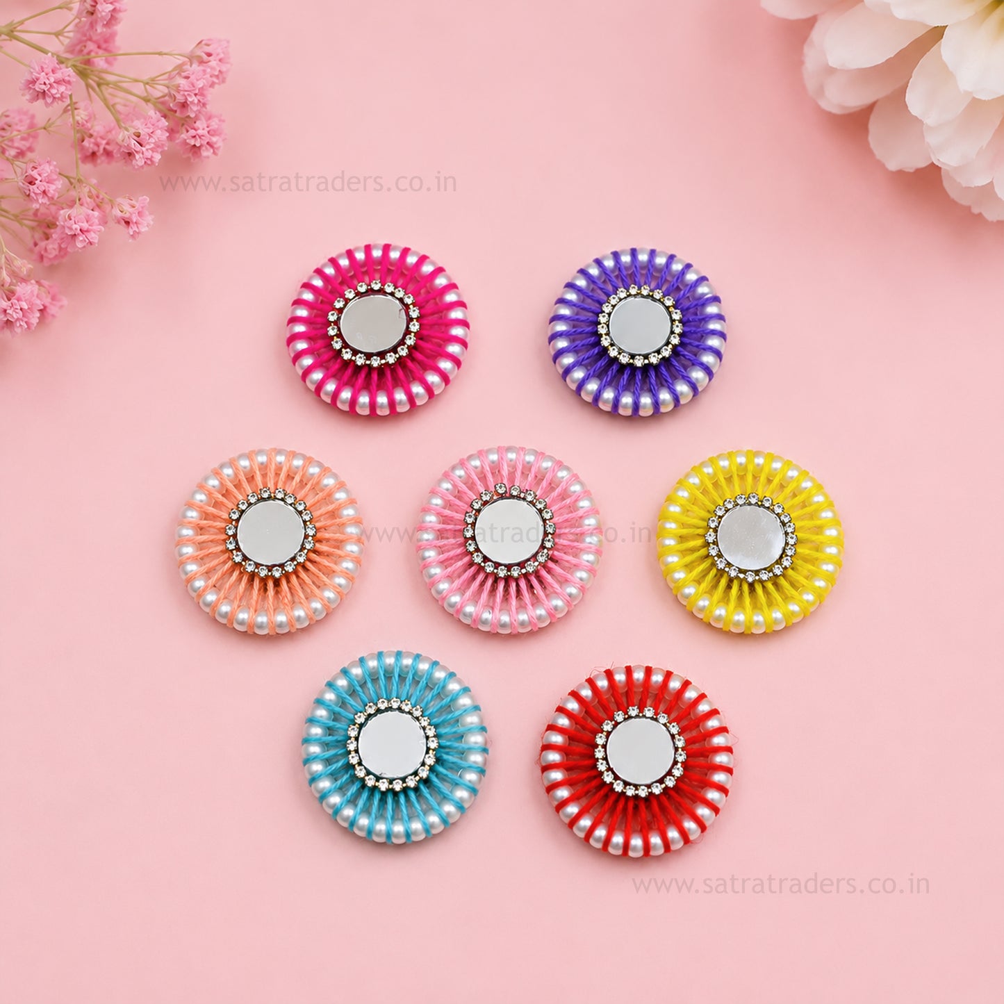 Pearl Mirror Decorative | Size : 36mm | Qty : 10pcs | DP106