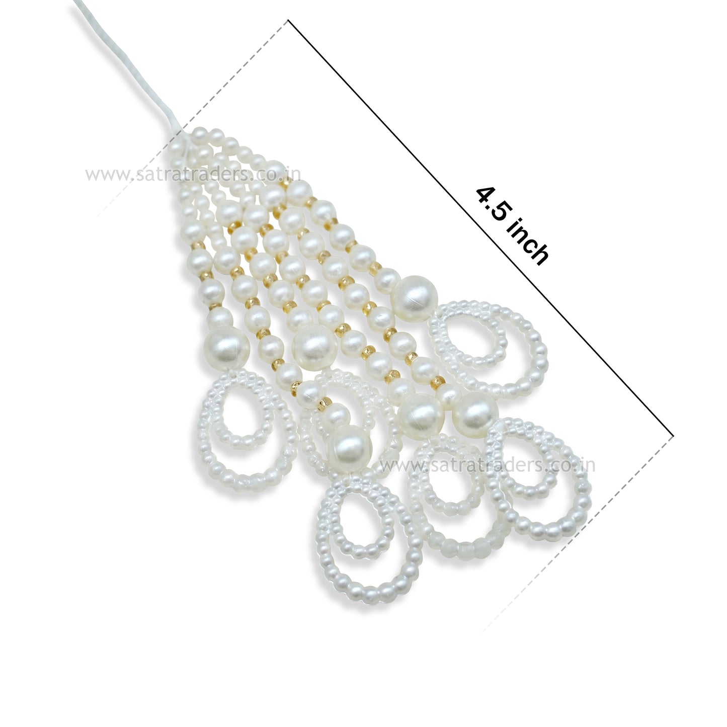 Pearl Beaded Tassel Latkan | Size : 4.5inch | Qty : 5pcs | T18