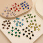 Square Shape Glass Beads with Brass Loop | Qty : 100pcs | Size : 9mm | GB82