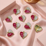 Two-Tone Split Heart Enamel Charms | Size : 16mm | Qty : 10pcs | CHE166