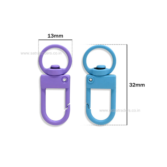 Assorted Matte Metal Lobster Claw Clasps | Size : 32mm | Qty : 20pcs | BF47a