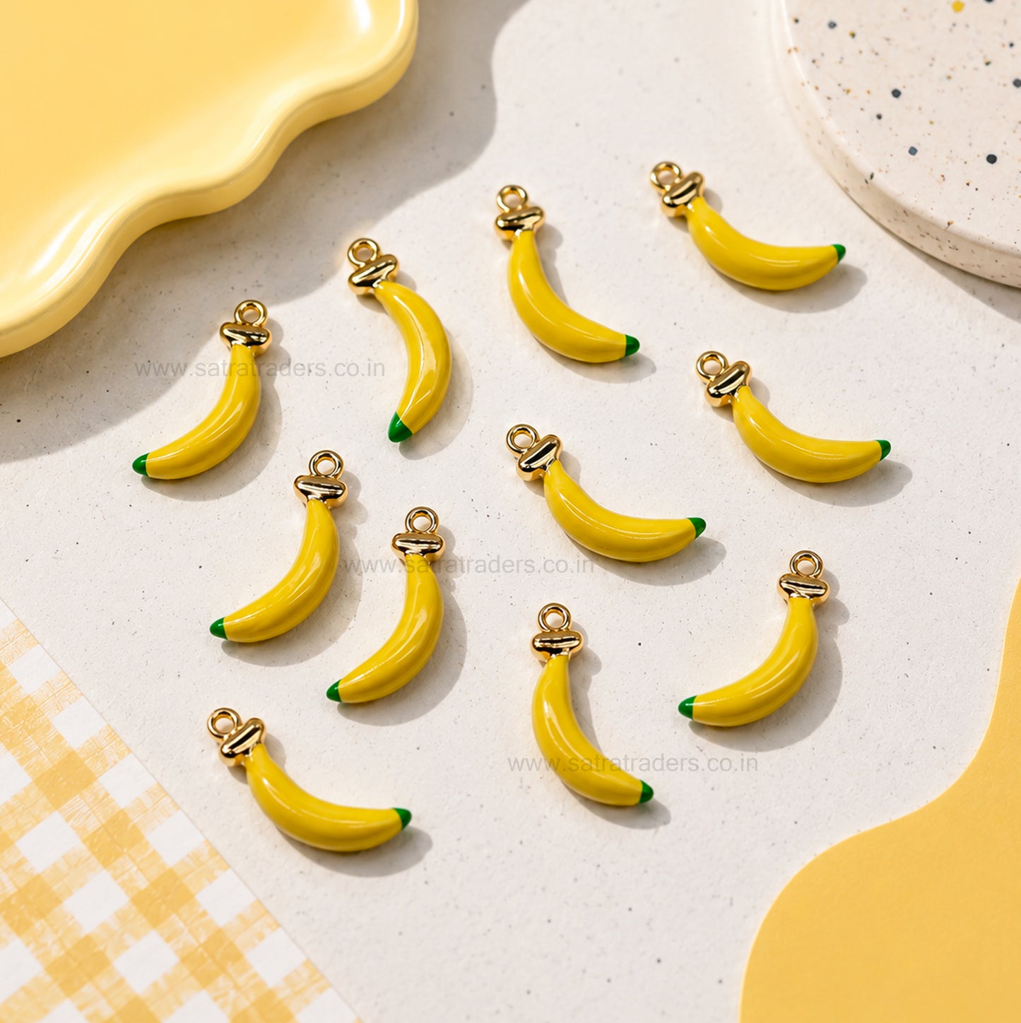 Banana Fruit Charm Pendant | Size : 22mm | Qty : 1pc | CHE189