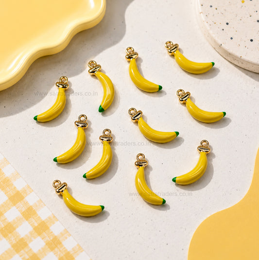 Banana Fruit Charm Pendant | Size : 22mm | Qty : 1pc | CHE189