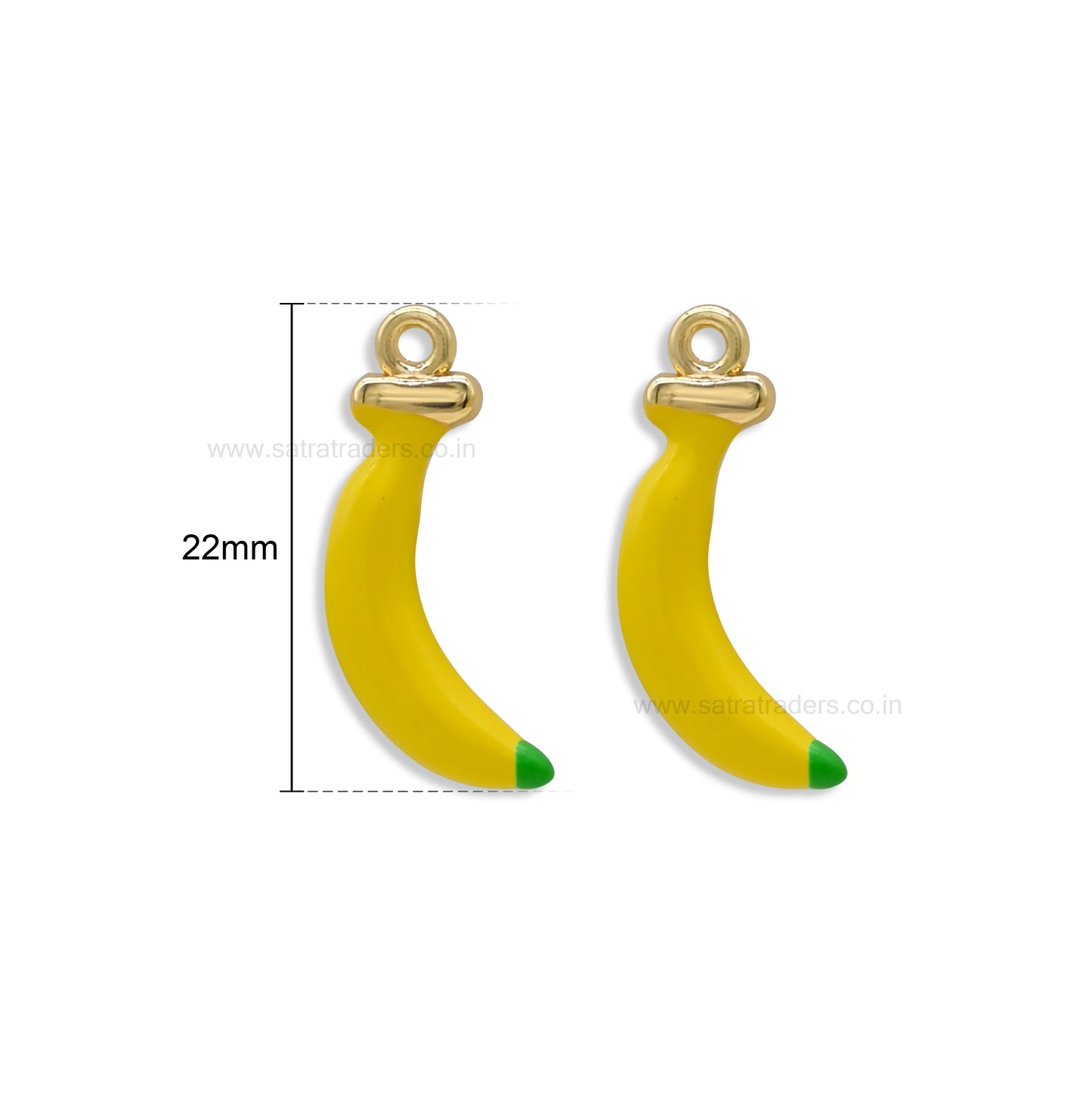Banana Fruit Charm Pendant | Size : 22mm | Qty : 1pc | CHE189