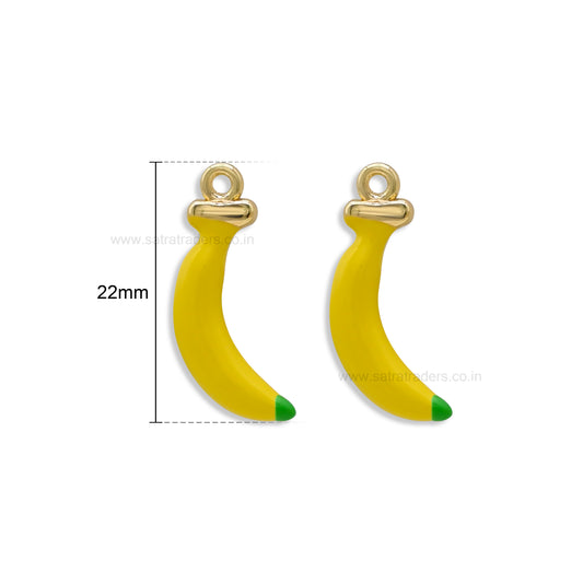 Banana Fruit Charm Pendant | Size : 22mm | Qty : 1pc | CHE189