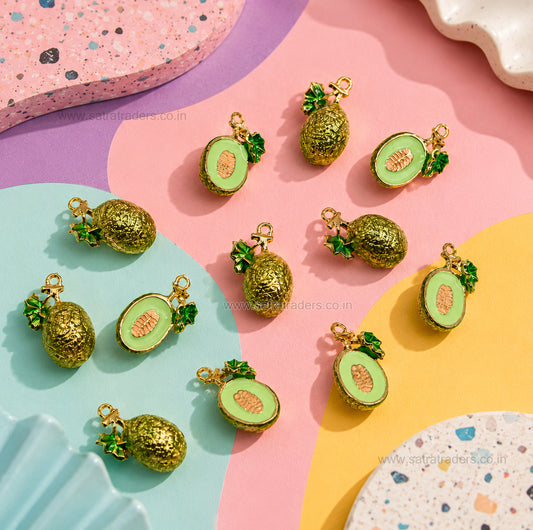 Avocado Fruit Charm Pendant | Size : 18mm | Qty : 1pc | CHE194