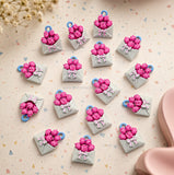 Rose Flower Envelope Charm Pendant | Size : 16mm | Qty : 1pc | CHE184