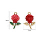 Red Rose Flower Charm Pendant | Size : 19mm | Qty : 1pc | CHE180