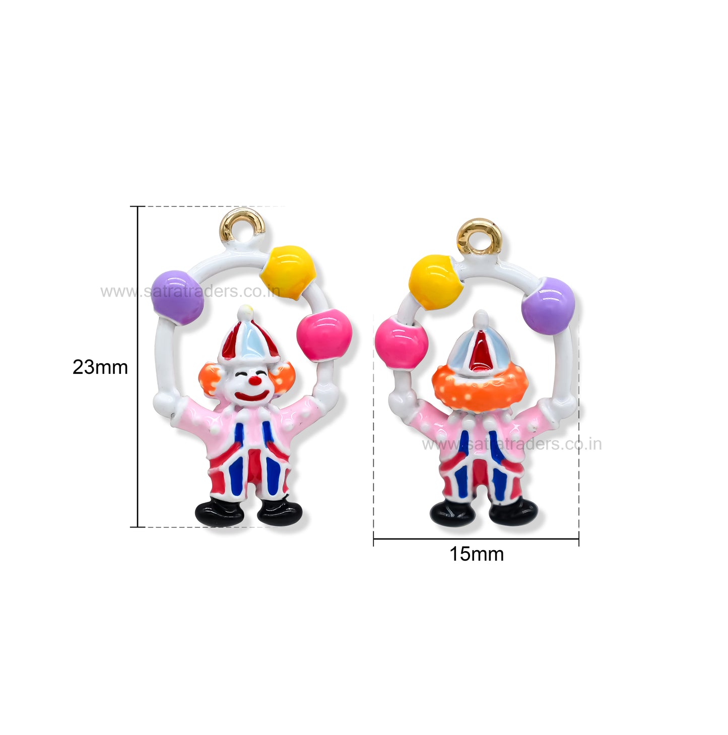 Juggling Clown Charm Pendant | Size : 23mm | Qty : 1pc | CHE182